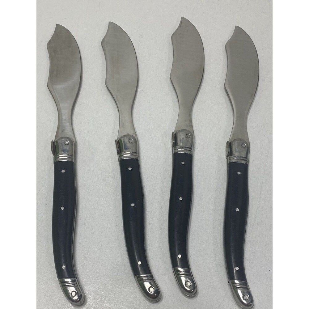 4 Laguiole Butter  Cheese Spreader  Knife Black Stainless Rare Bumble Bee 9”